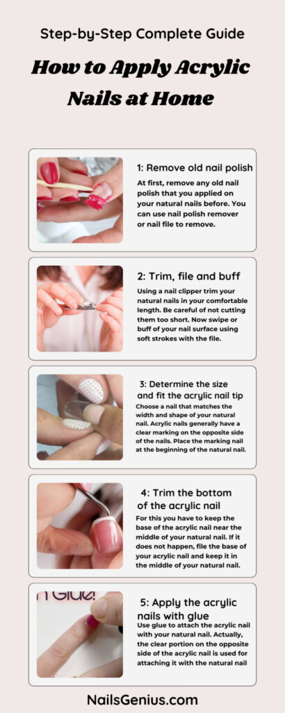 How to Apply Acrylic Nails at Home – Step-by-Step infographics Tutorial Guide