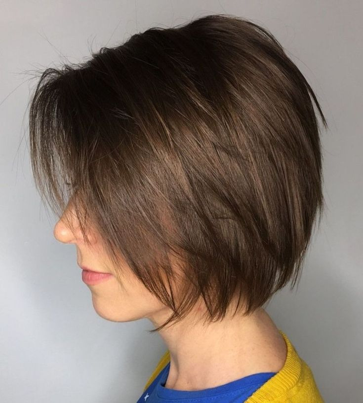 Brown bob with short layers