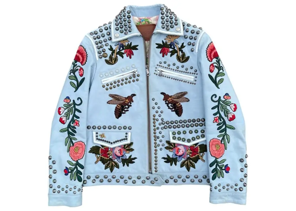 Gucci Embroidered Leather Jacket 