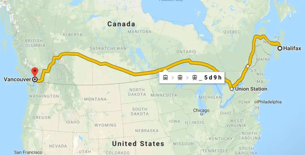 longest train ride in the world USA