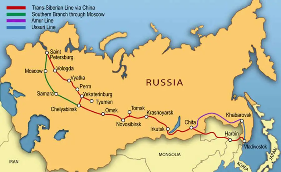 The longest train journey in the world is Moscow to Vladivostok