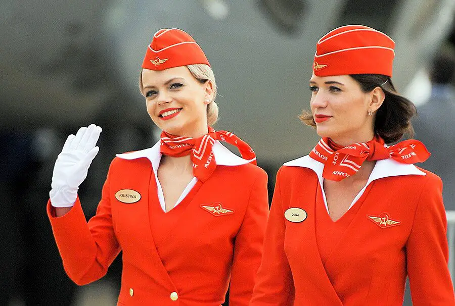 Aeroflot airline beautiful air hostess